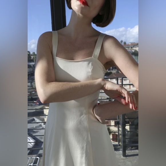 Maryam Nassir Zadeh La Mola Dress ivory/off-white US0 XS S long strappy - Picture 2 of 12